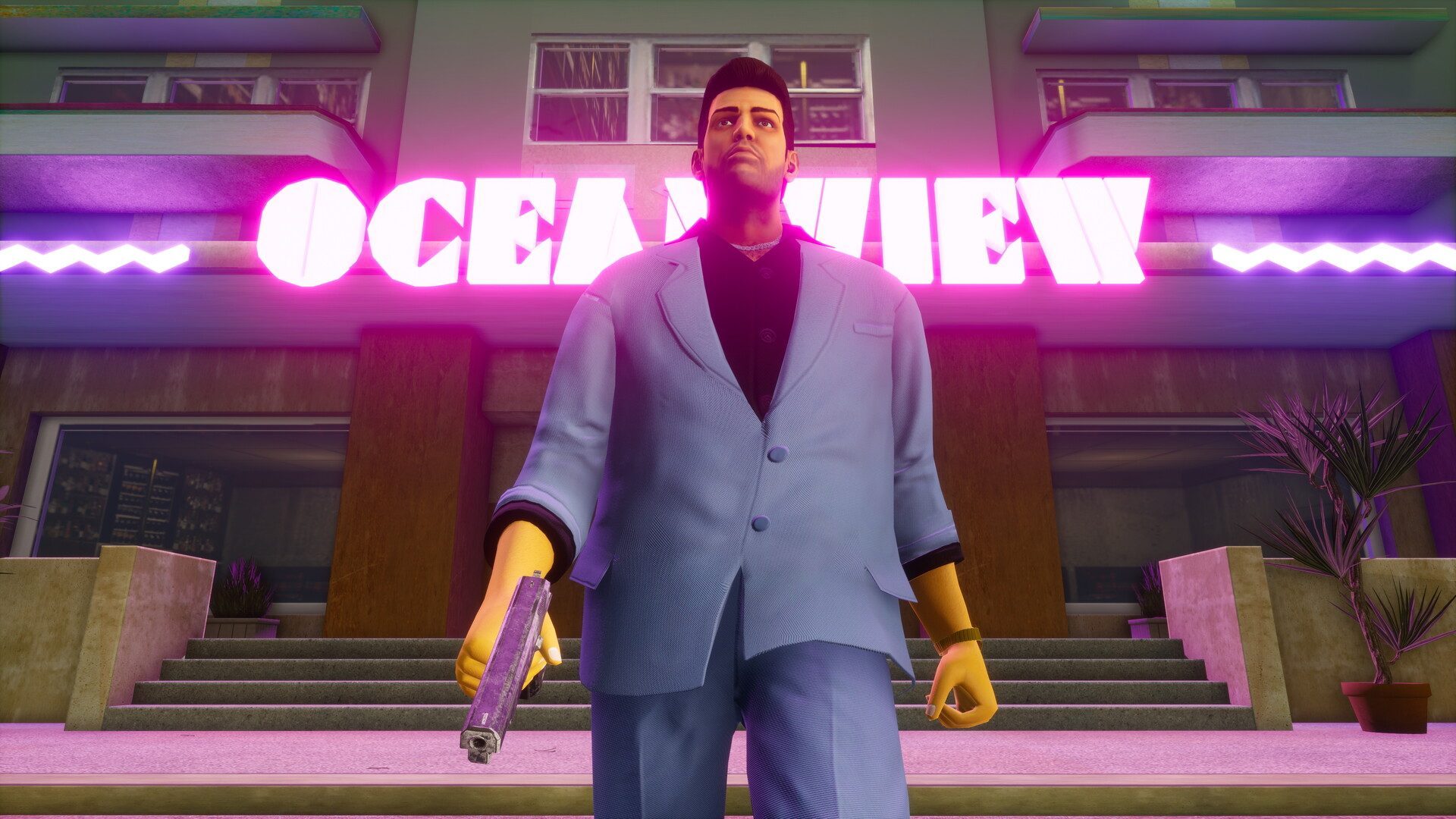 GTA Trilogy : palmiers et plage de Vice City